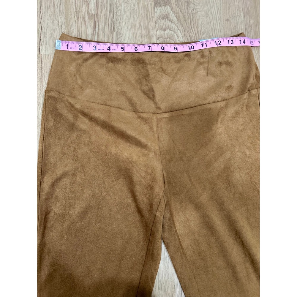 J. McLaughlin Cognac Faux Suede High Rise Leggings Equestrian Quiet Luxury NWT - Picture 8 of 9